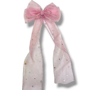 HAIRSTORY #210-4 Ribbon Long Bow Sequins Star