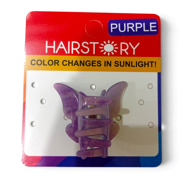 HAIRSTORY CCAH-0013 Sun UV Color Changing Acrylic Butterfly Clamp