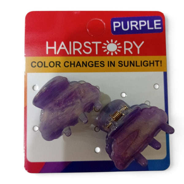 HAIRSTORY CCAH-007 Sun UV Color Changing Acrylic Arc Hair Clamp 3.5cm