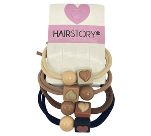 HAIRSTORY Double Knot with Acrylic Ball and Heart-#64