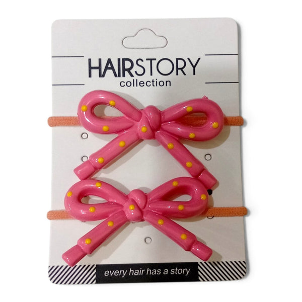 HAIRSTORY Cute Pastel Bow Charm Hair Tie