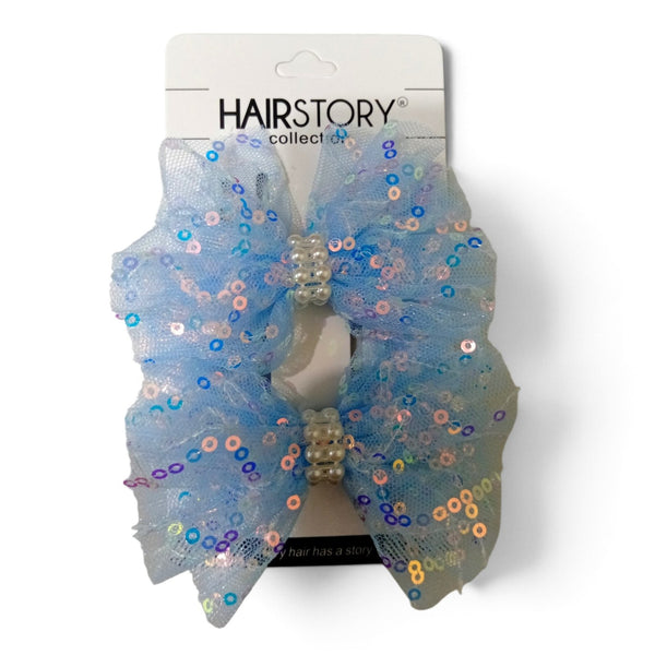 HAIRSTORY Sparkle Sequin Bow Hair Clips