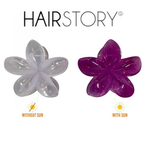 HAIRSTORY Sun UV Color Changing Double Sided Flower Orchid Hair Clip Clamp