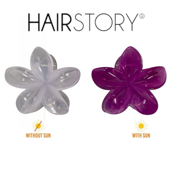 HAIRSTORY Sun UV Color Changing Double Sided Flower Orchid Hair Clip Clamp