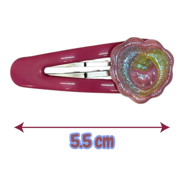 HAIRSTORY Heart/Flower Charm Snap Clip (#21-HF)