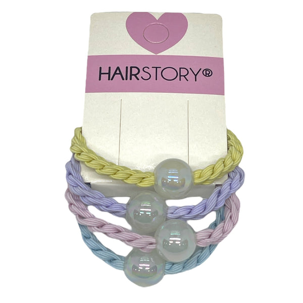 HAIRSTORY Twisted Hair tie Ponytail with Acrylic Ball-#68