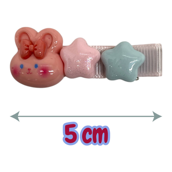 HIRSTORY Bunny Star Charm Pin Curl (001-BNS)