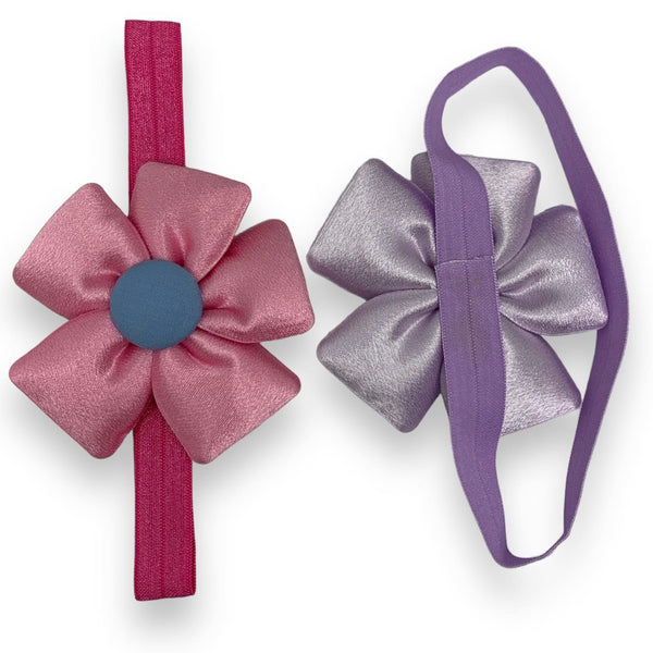 HAIRSTORY Flower Satin Baby Toddler Turban Headband - #1A