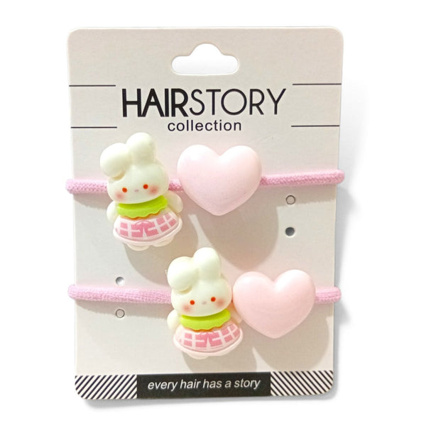 HAIRSTORY Kawaii Bear & Heart Hair Ties
