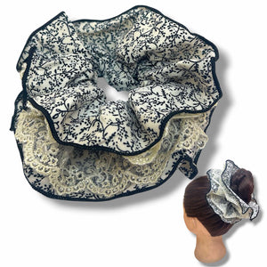 HAIRSTORY 6035 Large Scrunchies W/Lace