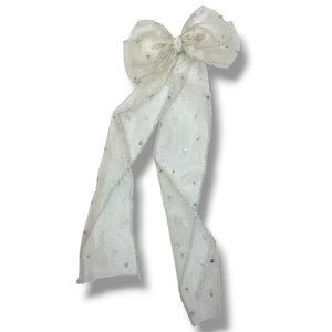 HAIRSTORY #210-4 Ribbon Long Bow Sequins Star