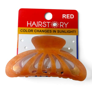HAIRSTORY CCAH-008 Sun UV Color Changing Acrylic Arc Hollow Out Clamp 8.5cm