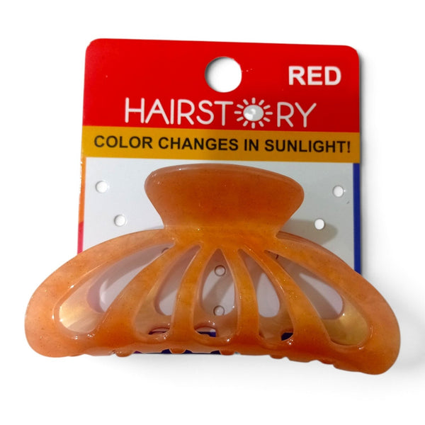 HAIRSTORY CCAH-008 Sun UV Color Changing Acrylic Arc Hollow Out Clamp 8.5cm