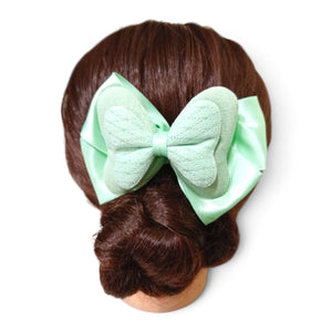 HAIRSTORY Double Layered Bow Diamond Patterned
