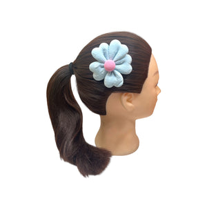 HAIRSTORY BHO00141 Daisy Bllom HairClip Satin Textured W/ Button