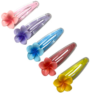 HAIRSTORY Transparent Plumeria Flower Snap Clip (#13-TPF)