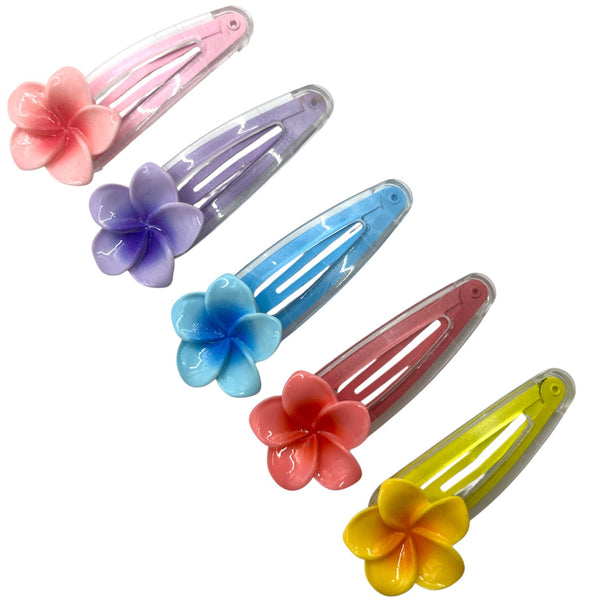 HAIRSTORY Transparent Plumeria Flower Snap Clip (#13-TPF)