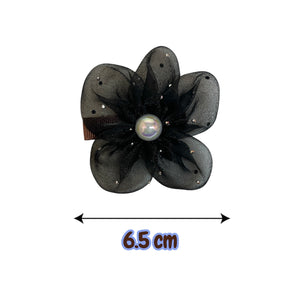 HAIRSTORY Shimmer Organza Flower Charm Pin Clip (003-SOF)