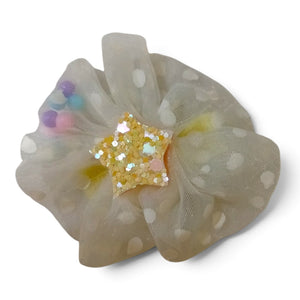 HAIRSTORY Sweet Pastel Flower W/Star and Beads Hair Clip