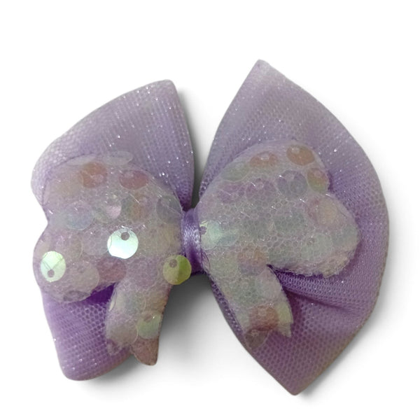HAIRSTORY 001-BS Cute Pastel Bow Sequin Hair Clip