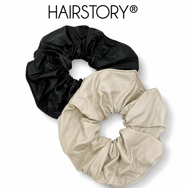 HAIRSTORY #6039 Leatherette Scrunchies