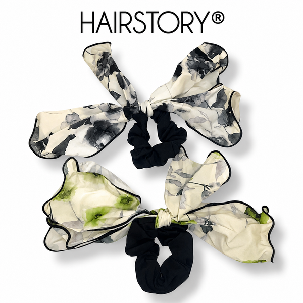 HAIRSTORY 6041 Bow Knot Scrunchies Floral