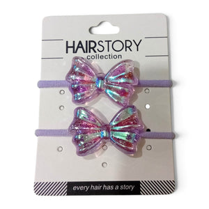 HAIRSTORY Bow Glittered Charm Hair Tie