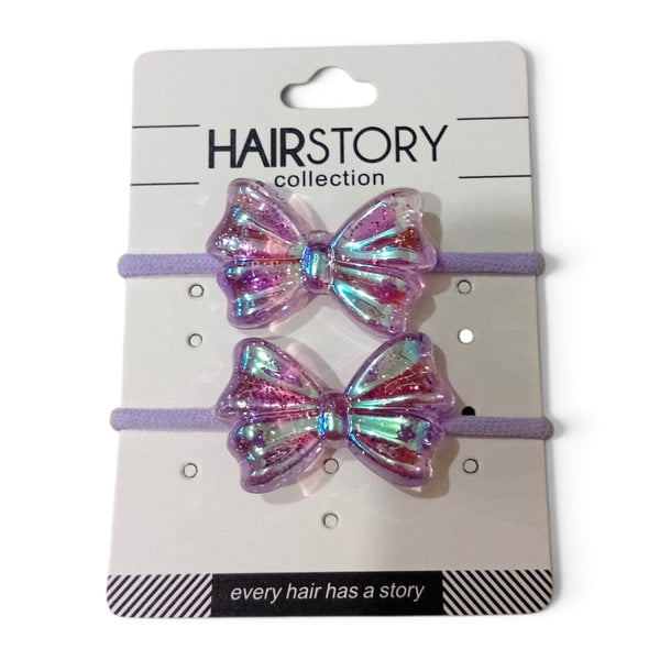 HAIRSTORY Bow Glittered Charm Hair Tie