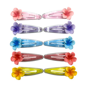 HAIRSTORY Transparent Plumeria Flower Snap Clip (#13-TPF)