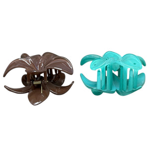 HAIRSTORY D824 Shimmer Double Sided Flower Orchid Hair Clamp