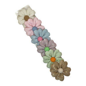 HAIRSTORY BHO00141 Daisy Bllom HairClip Satin Textured W/ Button