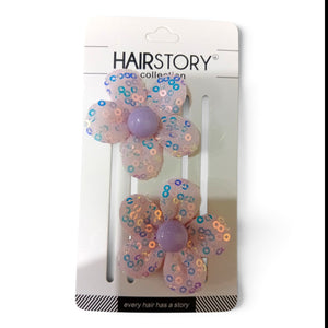 HAIRSTORY Cute Sequins Flower Hair Clip