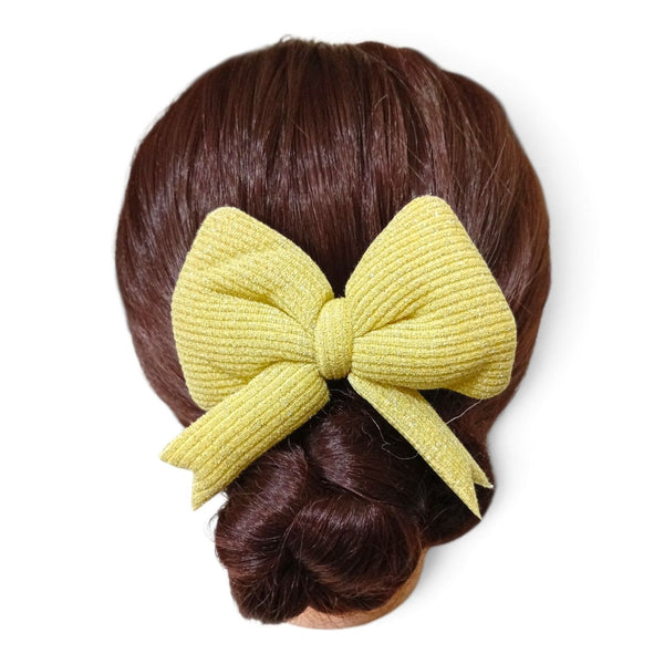 HAIRSTORY Cute Pastel Color Lurex Fabric Hair Clip