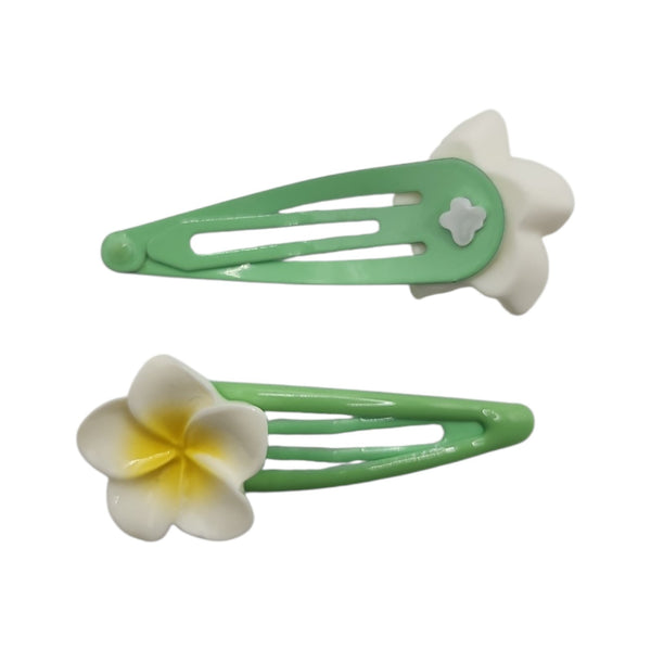 HAIRSTORY Plumeria Flower Charm Snap Clip (#13-PLM)