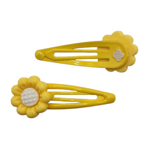 HAIRSTORY Daisy Flower Charm Snap Clip (#13-D)