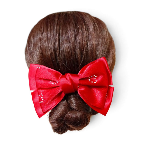 HAIRSTORY Satin Rhinestone Bow Hair Clips
