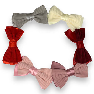 HAIRSTORY Double Bow Velvet Pin Curl Clips-#7A