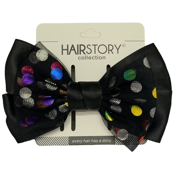 HAIRSTORY Double Bow Polka Pin Curl Clips-#7A