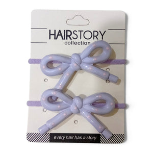 HAIRSTORY Cute Pastel Bow Charm Hair Tie