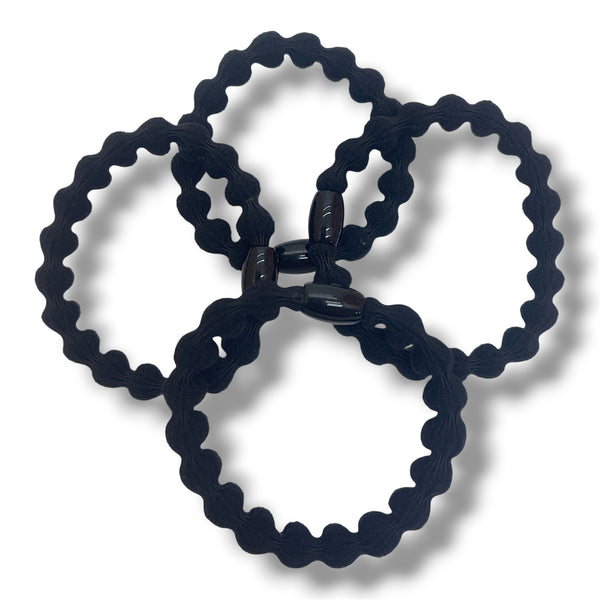 HAIRSTORY 6047 Wave Elastic Hair Tie with Tube Accent
