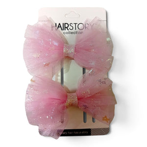 HAIRSTORY Cute Bow Star Glittered Hair Clip