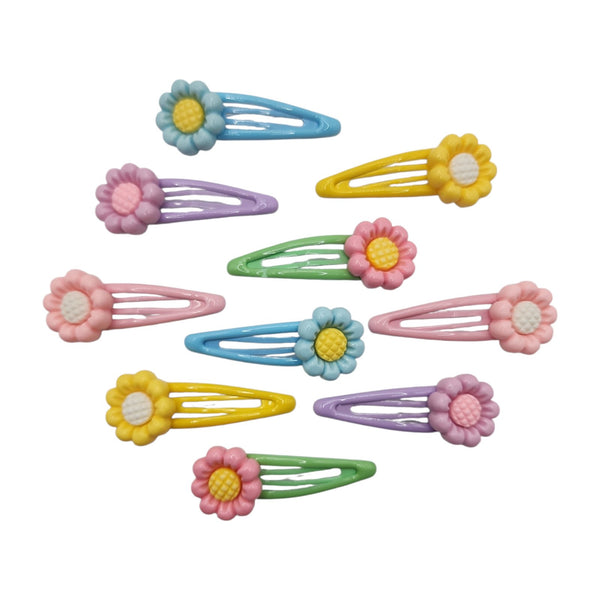 HAIRSTORY Daisy Flower Charm Snap Clip (#13-D)