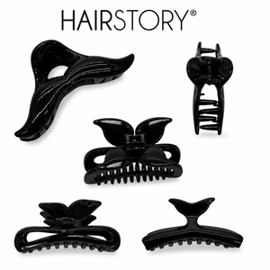 HAIRSTORY D429-Y9432  Classic Black Hair Claw Clip Collection