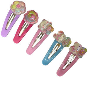 HAIRSTORY Heart/Flower Charm Snap Clip (#21-HF)