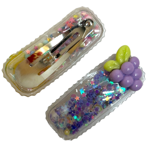 HAIRSTORY Shaker Fruit Charm Snap Clip (#24-F1)