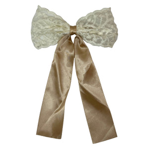 HAIRSTORY Lace Satin Long Bow Hairclip
