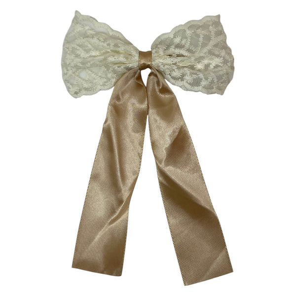 HAIRSTORY Lace Satin Long Bow Hairclip