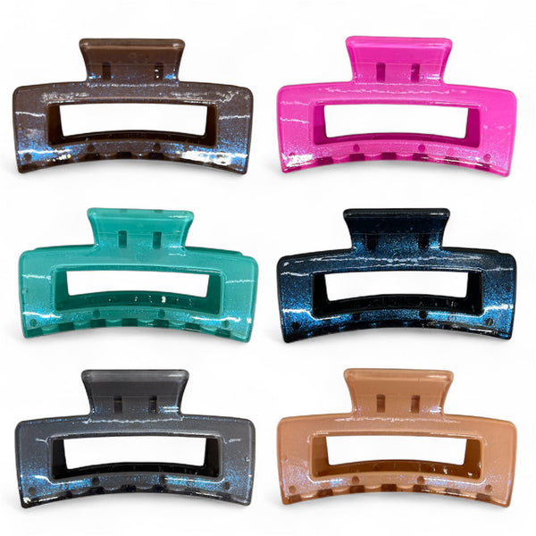 HAIRSTORY D688 SHIMMER Rectangular Hair Claw Clamp Clip