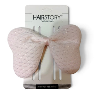 HAIRSTORY Sparkly Glittered Bow Diamond Patterned
