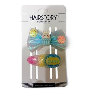 HAIRSTORY Cute Character Bow & Hair Clip Set